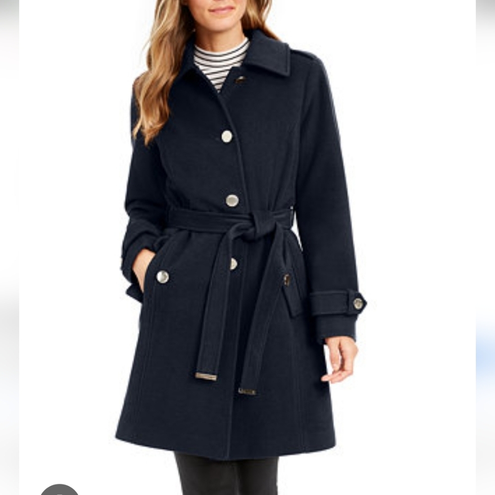 Michael Kors Women's Navy Belted Trench Coat